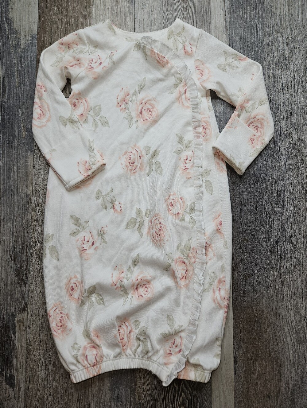 Edgehill Collection 0-6 Months Floral Sleep Sack Snap Front Floral Gown Ruffles